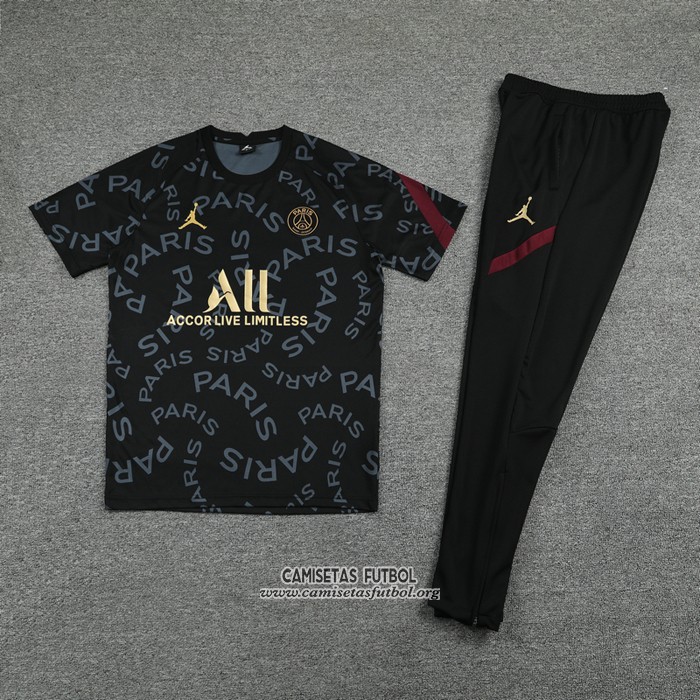 Chandal del Paris Saint-Germain Jordan Manga Corta 2021 Negro
